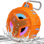 Bluetooth Shower Speaker, IPX7 Waterproof Portable Wireless Small Mini Speakers, Floating, 2000 Mah with RGB Light for Pool, Beach, Boat, Kayak Accessories, Gifts for Men and Women -Orange