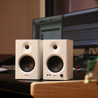 MR4 Powered Studio Monitor Speakers, White (Pair)