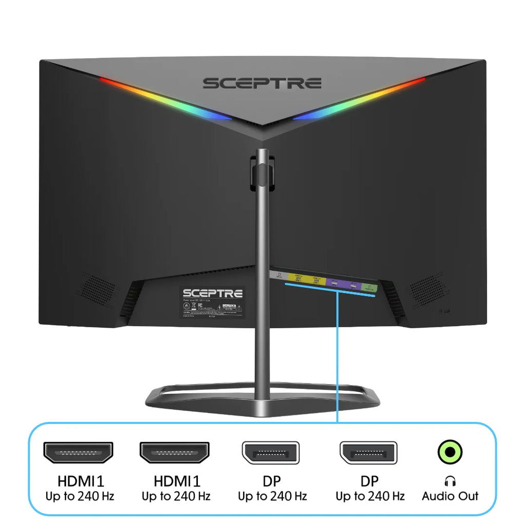 Curved 24.5-Inch Gaming Monitor up to 240Hz 1080P R1500 1Ms Displayport X2 HDMI X2 Blue Light Shift Build-In Speakers, Machine Black 2023 (C255B-FWT240)