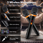 Karaoke Machine for Aldult, Portable Speaker Bluetooth for Outdoor Parties with 2 Microphones, 3 Subwoofer, T29-T