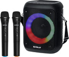 Risebass Portable Karaoke Machine with 2 Wireless Microphones - 
