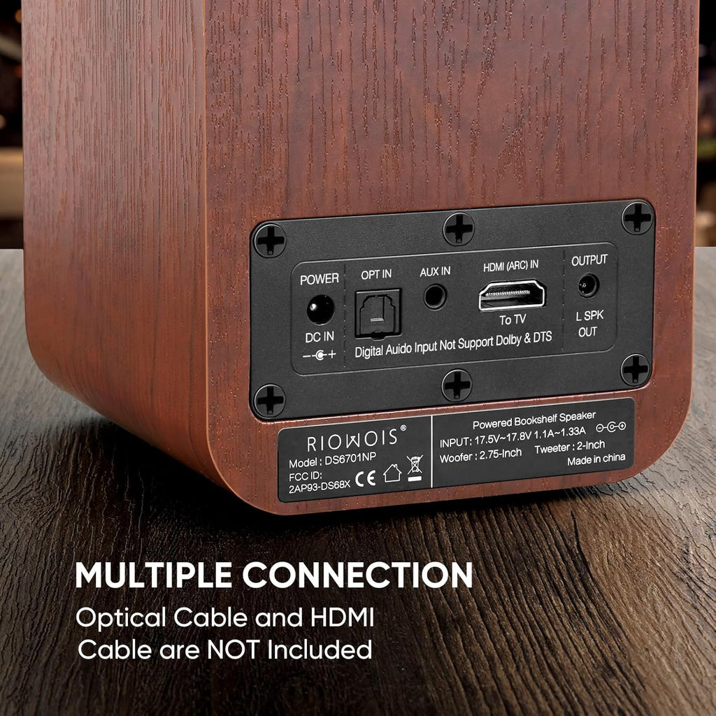 Powered Bluetooth Bookshelf Speakers, 40W Record Player Speakers with 2.75 Inch