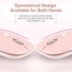 Wireless Flat Mouse, 2.4G Optical Mouse for Laptop, PC, Chromebook, Notebook, Especially Designed for Computer Bags (Pink)
