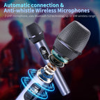 Bluetooth Speaker, Portable Party Speaker with 2 Microphones, DJ Lights for Outdoor and Home